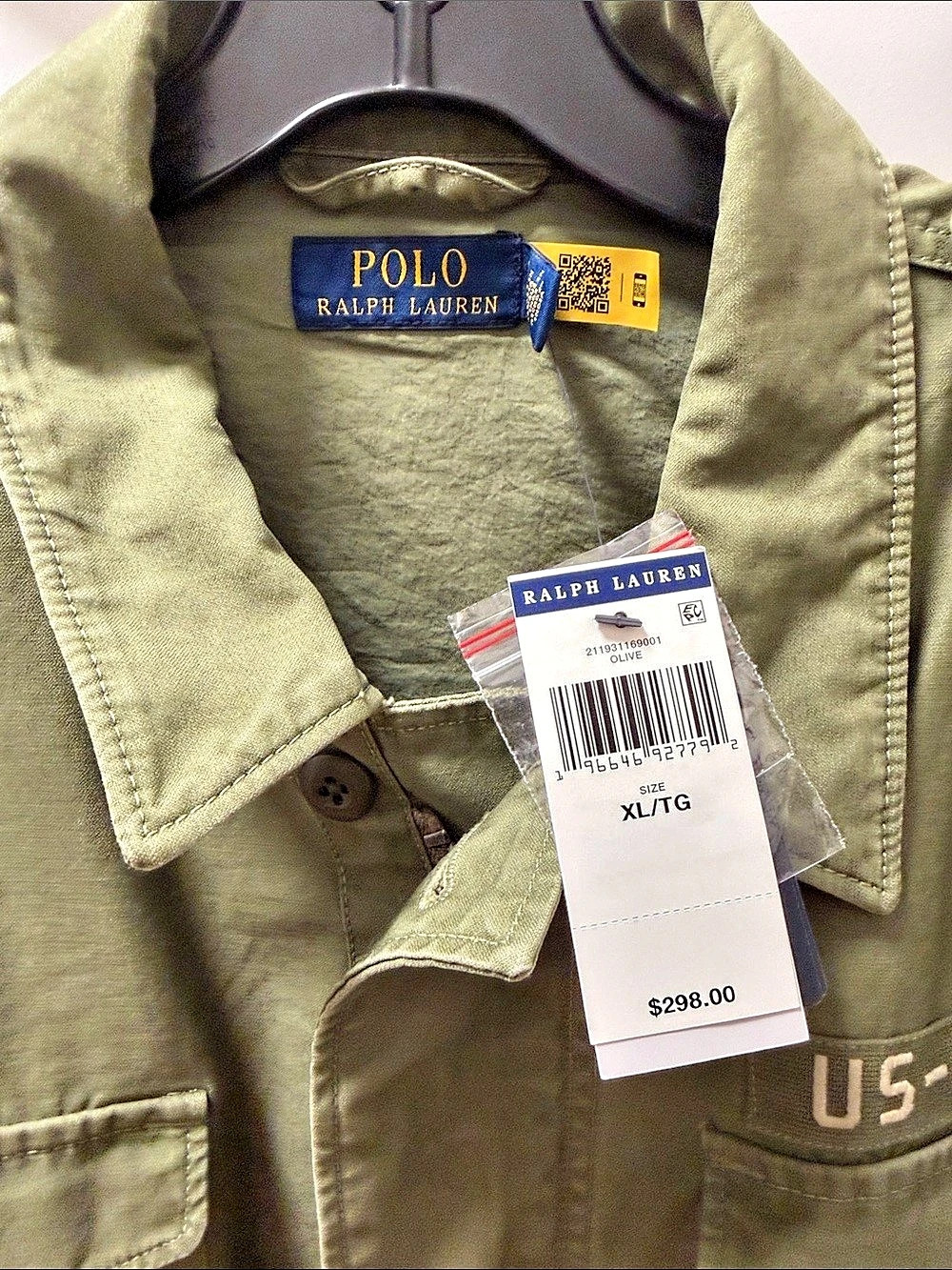 Polo Ralph Lauren Relaxed Fit Surplus Broken-Twill Jacket Green XL - Picture 2 of 5